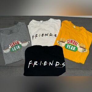 Friends T-Shirt Bundle 4 Shirts: 1 Medium, 1 XL, 1 Small and 1 Large